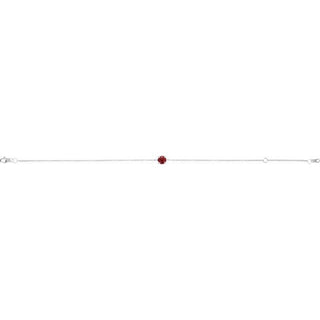 14K White Natural Ruby  6 1/2-7-1/2" Bracelet