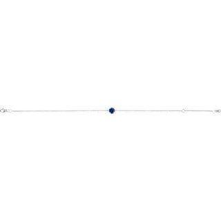 Sterling Silver Natural Blue Sapphire  6 1/2-7-1/2" Bracelet