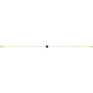14K Yellow Lab-Grown Blue Sapphire  6 1/2-7-1/2" Bracelet