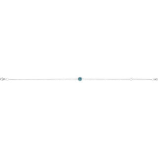 Sterling Silver Natural Blue Zircon  6 1/2-7-1/2" Bracelet