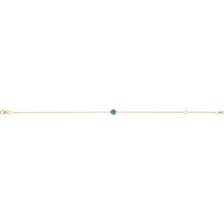 14K Yellow Natural Blue Zircon  6 1/2-7-1/2" Bracelet