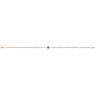 14K Rose Natural Blue Zircon  6 1/2-7-1/2" Bracelet