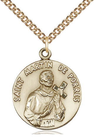 14kt Gold Filled Saint Martin de Porres Medal Catholic Jewelry