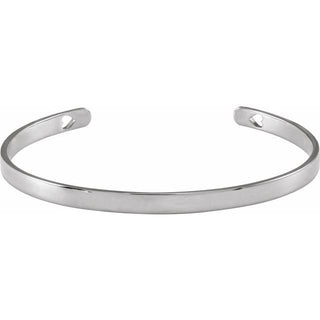 Sterling Silver Engravable Heart Pierced Cuff 7" Bracelet