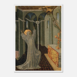 Kneeling Saint Before the Crucifix Framed Print - view 5
