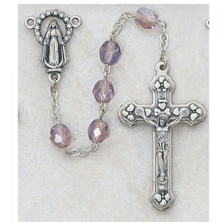 6MM Aurora Borealis Amethyst June Rosary