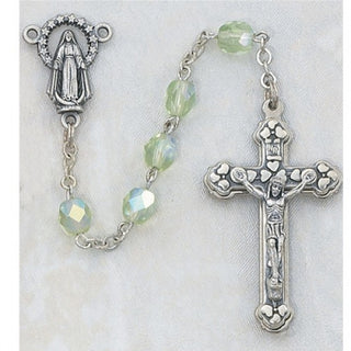 6MM Aurora Borealis Peridot August Rosary