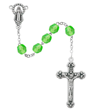 6MM Pearl, Peridot Rosary