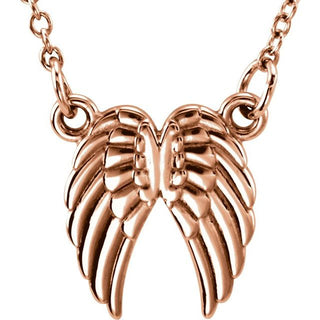 14K Rose Tiny Posh Angel Wings 16-18" Necklace  