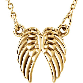 14K Yellow Tiny Posh Angel Wings 16-18" Necklace