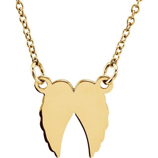 14K Yellow Tiny Posh Angel Wings 16-18" Necklace