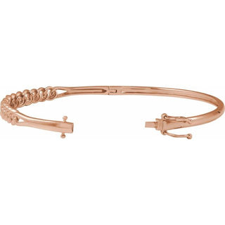 14K Rose 5.8 mm Chain Link Bangle 7" Bracelet