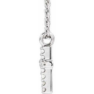 14K White .03 CTW Natural Diamond Cross 18" Necklace