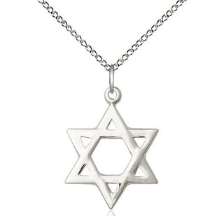 Sterling Silver Star of David Medal Religious Jewelry