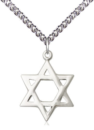 Sterling Silver Star of David Medal Religious Jewelry