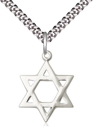 Sterling Silver Star of David Medal Religious Jewelry