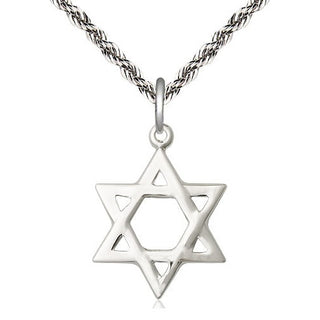 Sterling Silver Star of David Medal Religious Jewelry