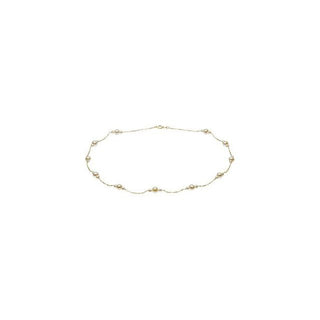 14K Yellow Cultured White Freshwater Pearl 17" Necklace