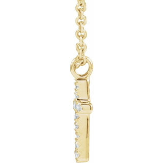14K Yellow .04 CTW Natural Diamond Cross 18" Necklace