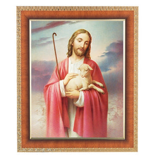 Good Shepherd In Cherry Frame 10.25X12.25" 8X10 Print