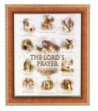 Lords Prayer In Cherry Frame 10.25X12.25" 8X10 Print