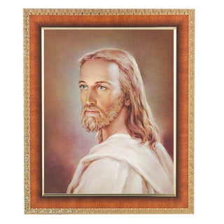 Head Of Christ In Cherry Frame 10.25X12.25" 8X10 Print