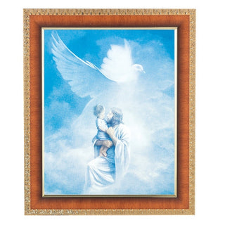 Christ Welcoming Child Cherry Frame 10.25X12.25" 8X10 Print