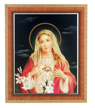 Immaculate Heart Of Mary Cherry Frame 10.25X12.25" 8X10 Print