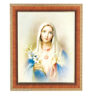 Immaculate Heart Of Mary 8X10 Cherry Frame 10.25X12.25"