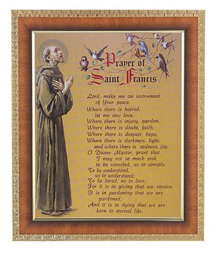 Prayer Of Saint Francis In Cherry Frame 10.25X12.25" 8X10 Print