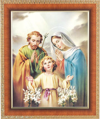 Holy Family In Cherry Frame 10.25X12.25" 8X10 Print