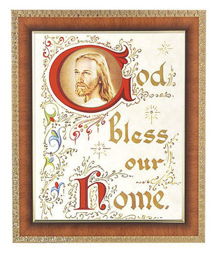 House Blessing-Christ Cherry Frame 10.25X12.25" 8X10 Print