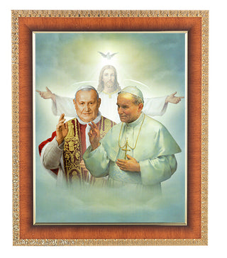 Sts. John XXIII and John Paul II Cherry Frame 10.25X12.25" 8X10Prt