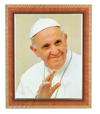 Pope Francis In Cherry Frame 10.25X12.25" 8X10 Print