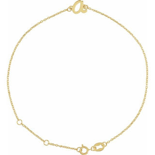 14K Yellow Initial A 6 1/2-7 1/2" Bracelet