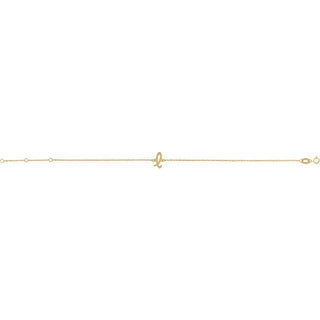 14K Yellow Initial L 6 1/2-7 1/2" Bracelet