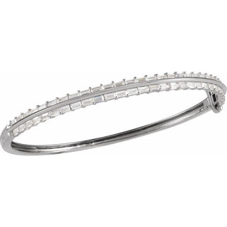 14K White 2 1/6 CTW Lab-Grown Diamond 7" Bangle Bracelet