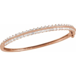 14K Rose 2 1/6 CTW Lab-Grown Diamond 7" Bangle Bracelet