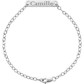 Sterling Silver Engravable Bar 7" Bracelet