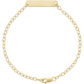 14K Yellow Engravable Bar 7" Bracelet