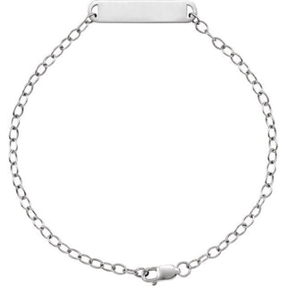 Sterling Silver Engravable Bar 7" Bracelet