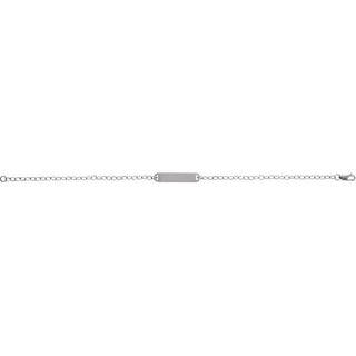 14K White Engravable Bar 7" Bracelet