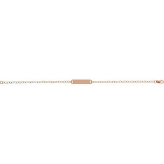 14K Rose Engravable Bar 7" Bracelet