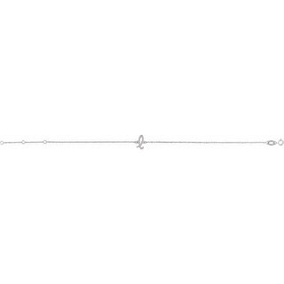 Sterling Silver Initial L 6 1/2-7 1/2" Bracelet
