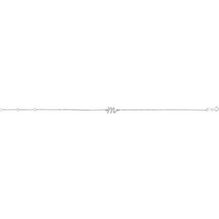 14K White Initial M 6 1/2-7 1/2" Bracelet