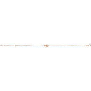 14K Rose Initial M 6 1/2-7 1/2" Bracelet