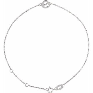 Platinum Initial E 6 1/2-7 1/2" Bracelet