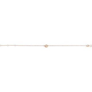 14K Rose Initial E 6 1/2-7 1/2" Bracelet