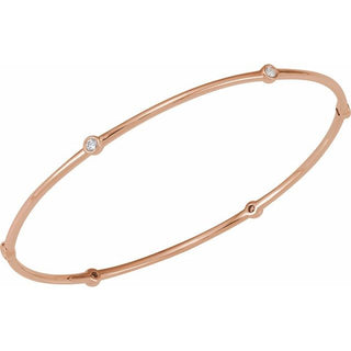 14K Rose 1/4 CTW Lab-Grown Diamond Bezel-Set Bangle 8" Bracelet