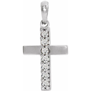 Platinum Lab-Grown Diamond Cross Pendant